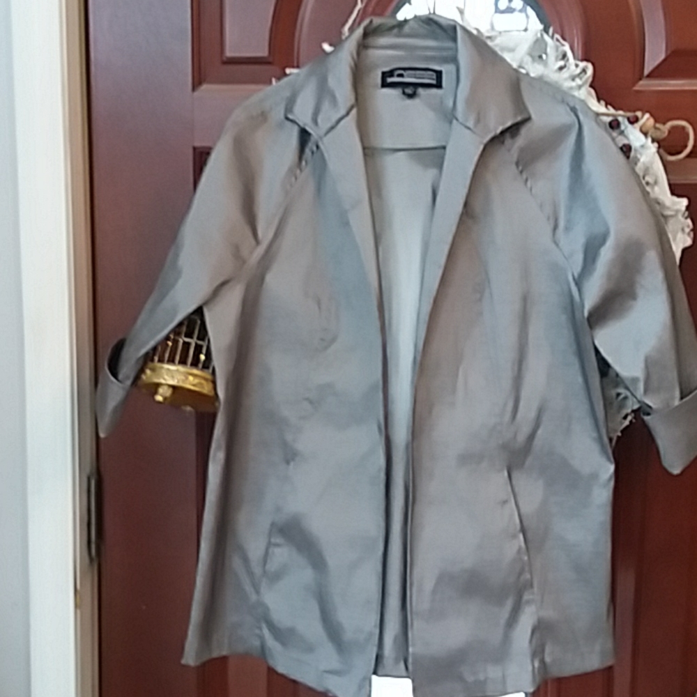 Linear deconstructed taffeta jacket